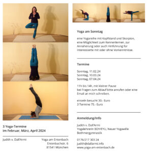 Yoga Kopfstand und Skorpion Workshop München